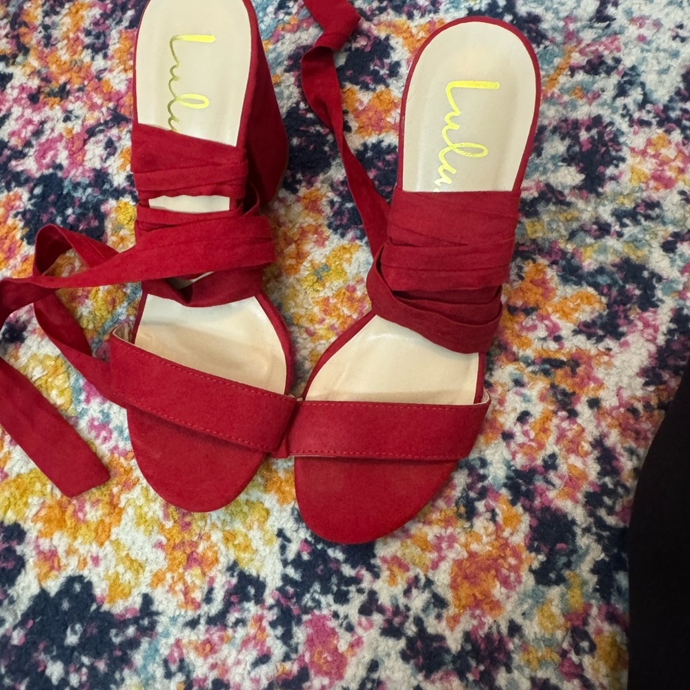 lululs Red Women's Strappy Sandals